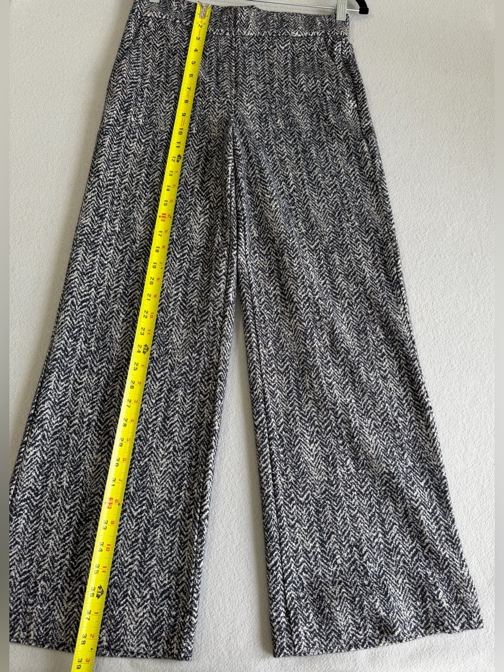 Theory Wide Leg Textured Pants Size P Women’s Wool Blend High Waisted Pockets - Picture 6 of 11